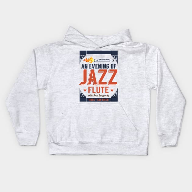 Ron Burgundy's Evening of Jazz Flute Kids Hoodie by Meta Cortex